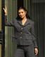 “Nuit pearl Noir” Tweed cropped blazer