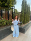 Extra Wide leg baby blue pants