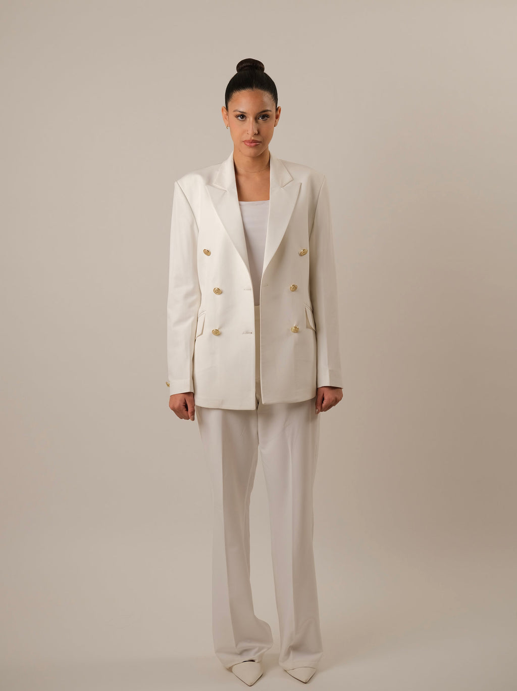 The pearl grace Blazer -White