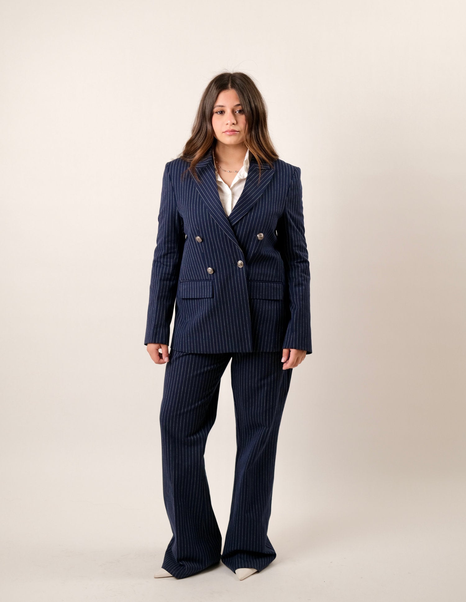 The Executive Pinstripe Pants -Navy Blue Secondary image