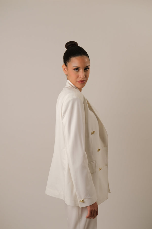 The pearl grace Blazer -White