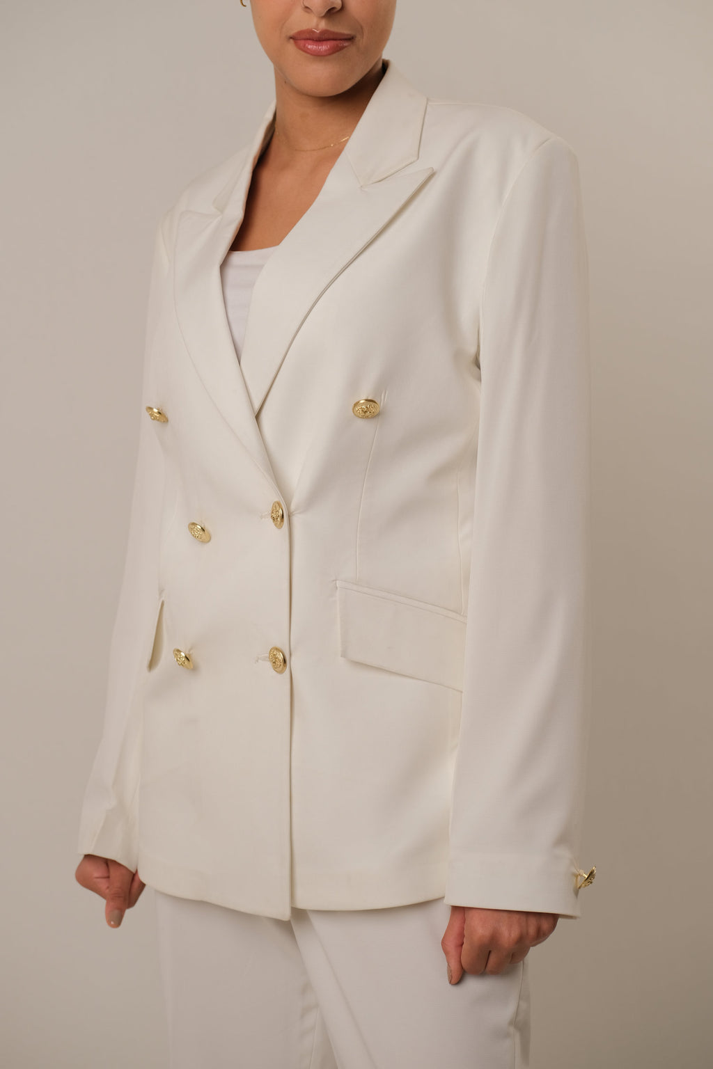 The pearl grace Blazer -White