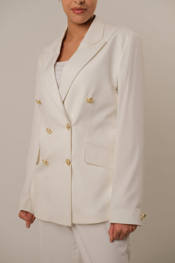 The pearl grace Blazer -White