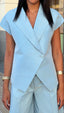 Baby Blue Taffeta Vest