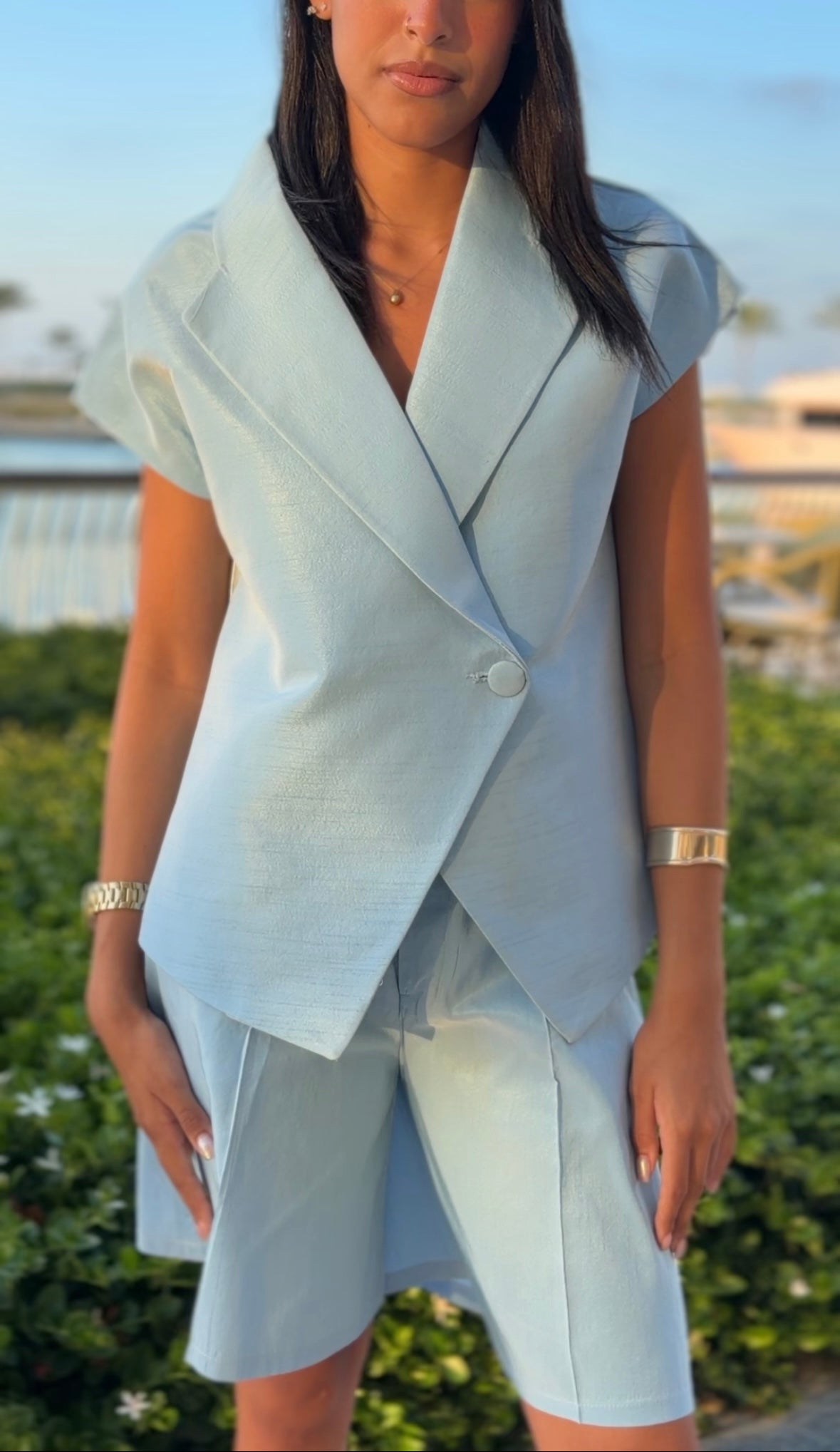 Baby Blue Taffeta Vest Secondary image