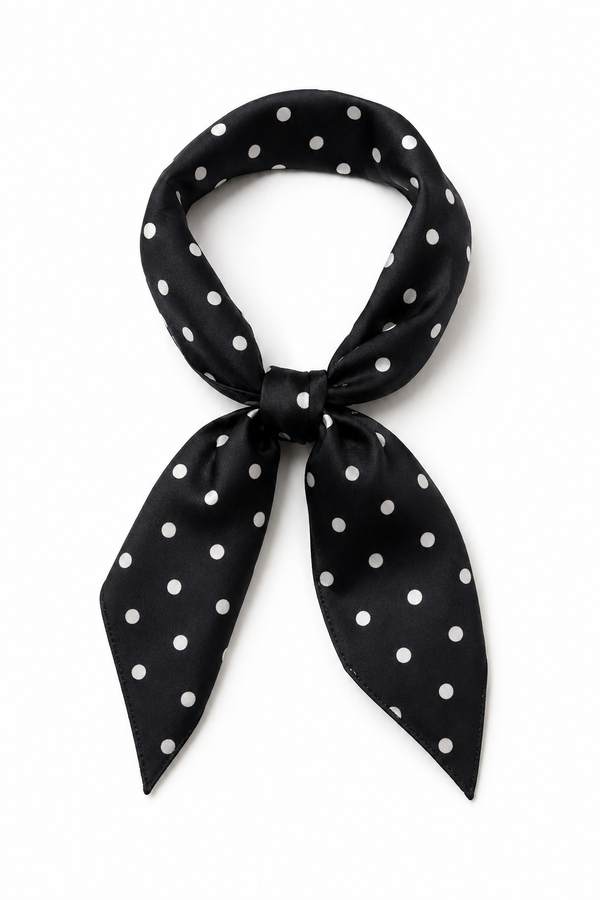 Polka Dot Satin Neck Scarf