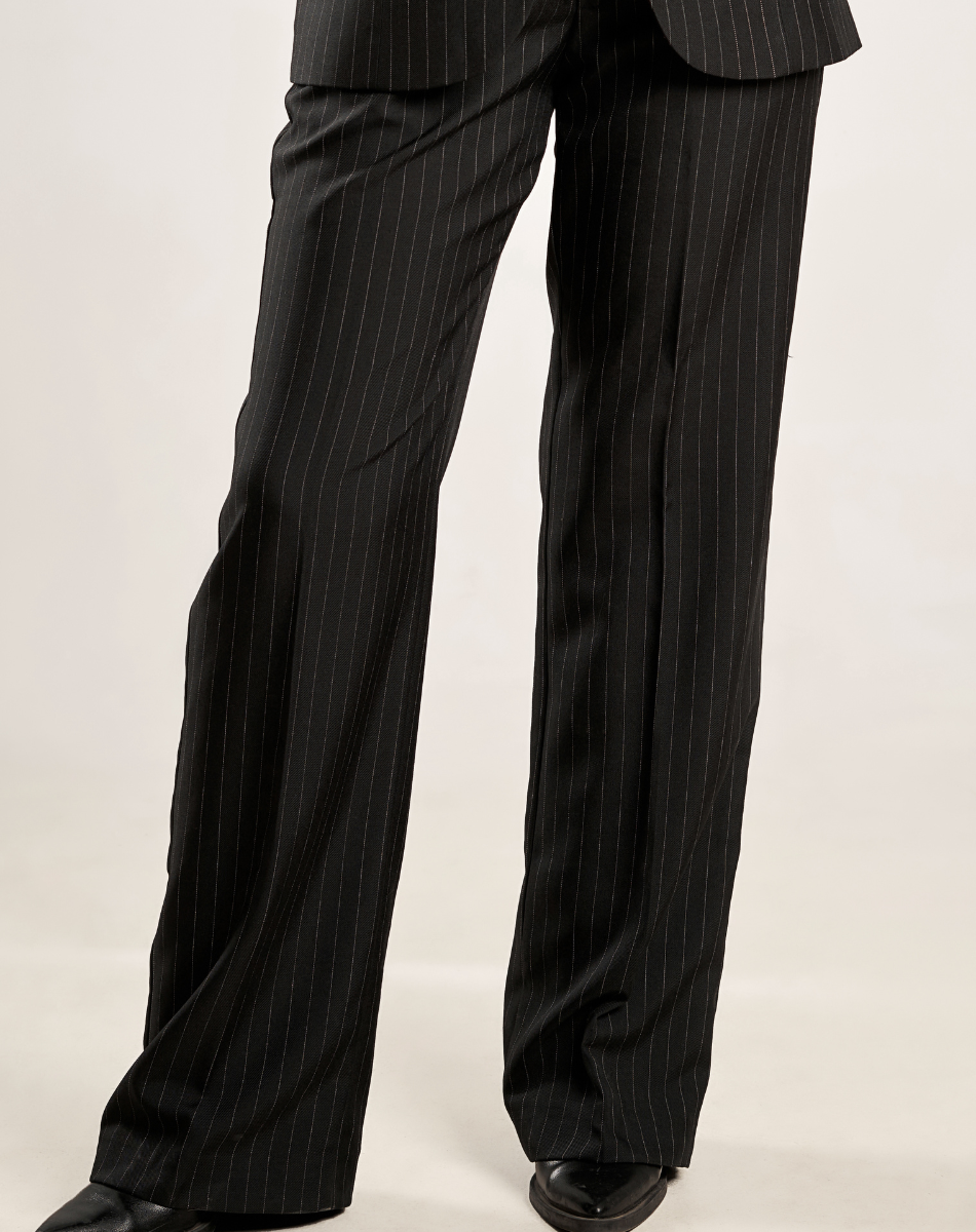 The executive Black Stripped Pants