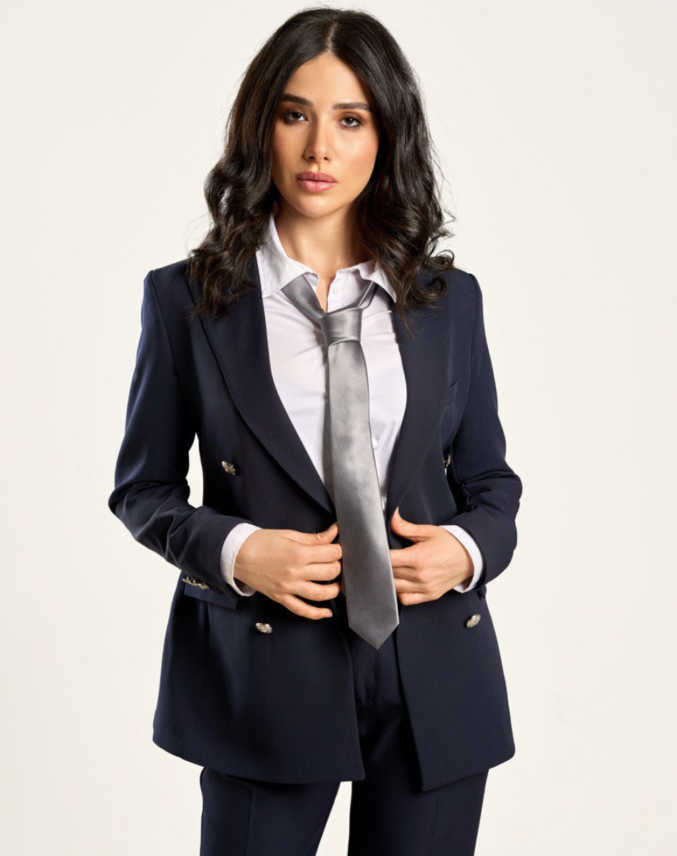 Blue navy fitted Blazer Secondary image