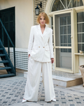 Off-white stripped Wide-leg Pants
