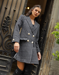 “Nuit Pearl Noir” Tweed Blazer Dress