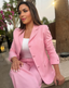 Tailored fit cut pink blazer